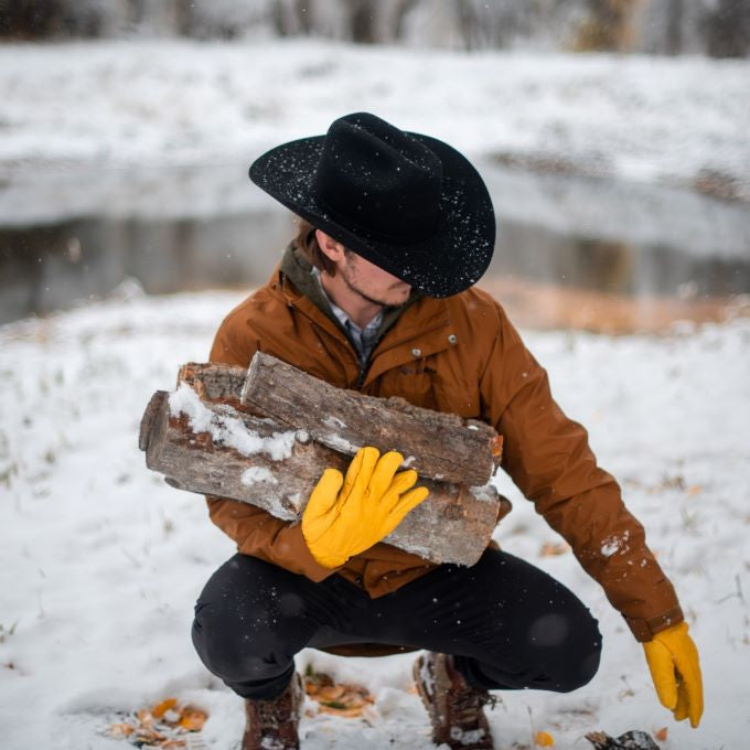 QuickDraw Pants Char picking up logs