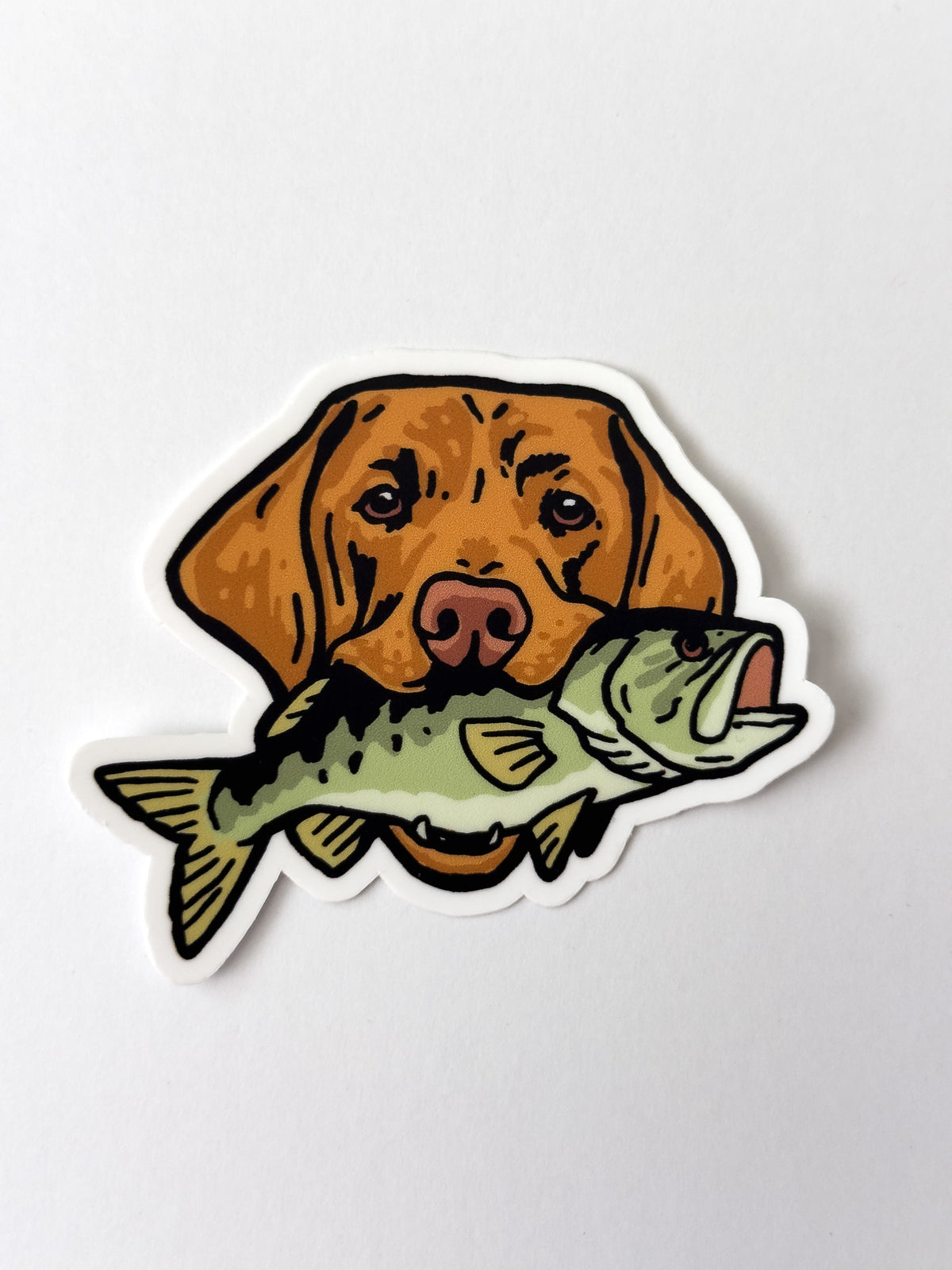 Red Lab + Largemouth Bass Sticker